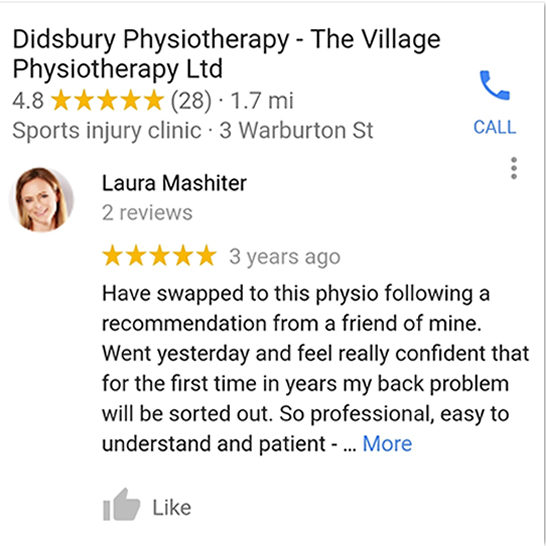 physiotherapy customer reviews